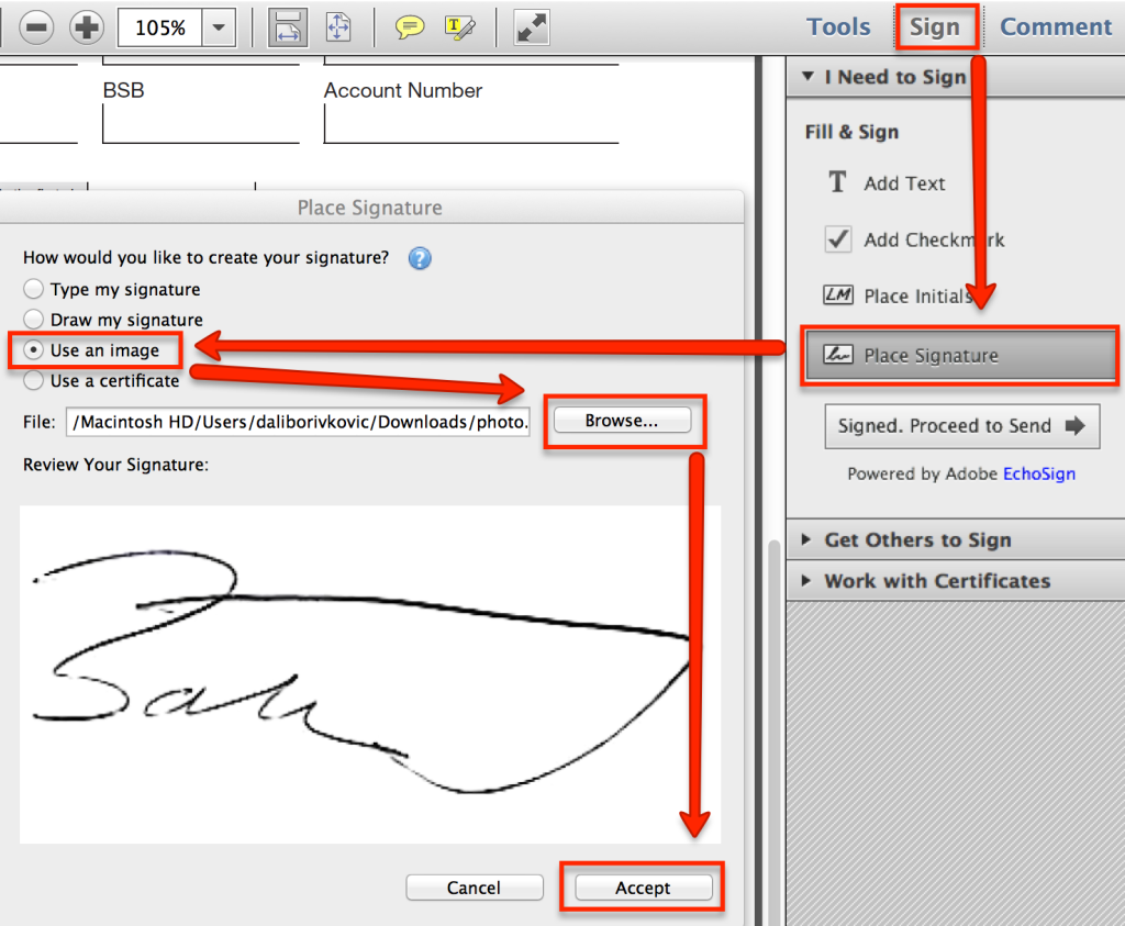 how to add a signature in adobe sign